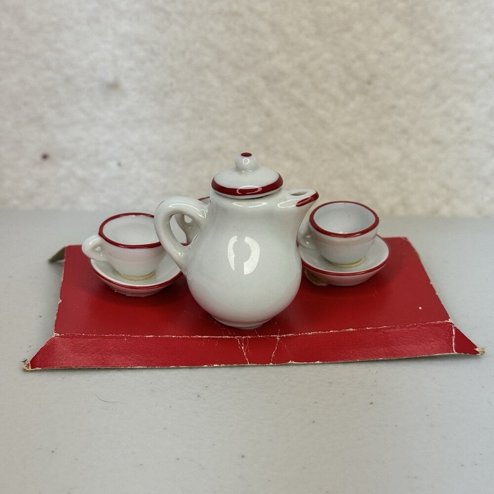 Reutter Mini Porzellan Set Miniature Teddy Bear Hand Painted Doll Tea Set VTG - Picture 5 of 6